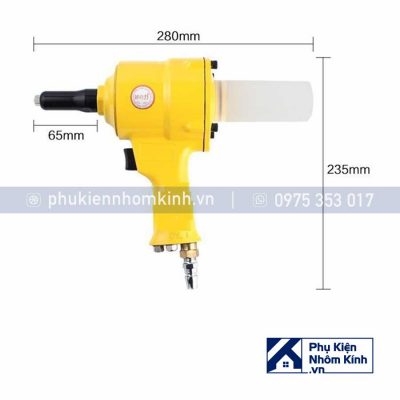 Súng rút đinh tán khí nén Rive thiết kế chắc chắn, bắn êm và khỏe